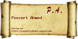 Poszert Ahmed névjegykártya